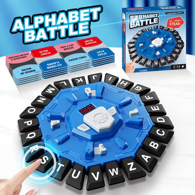 Snelle Denker Standaard Editie Letter Woordspel, Leuk Snel 24 Letter Spel voor Leerfeesten Interactief, Vakantiecadeaus blauw