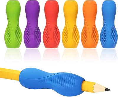 6 stuks Potlood grip - Potloodgrip - Soft Grip - Pengreep Hulp - Potloodgrepen - Pencil grip - Schrijfhulp - Pengreep hulpjes - Schrijfhulpmiddelen voor kinderen - ergonomische siliconen hulpmiddelen - hulpmiddelen om de houding te corrigeren
