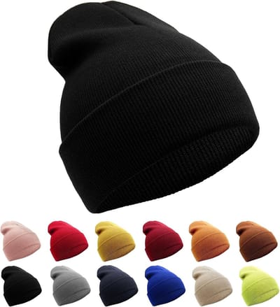 Warme Unisex Wintermuts - Gebreide Zachte Beanie voor Mannen en Vrouwen - Perfect voor Outdoor Sporten en Koude Dagen - Maat 52-62, Zwart