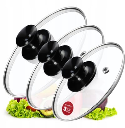 Set van 3 Glazen Deksel voor Pannen & Koekenpannen (16-20cm)