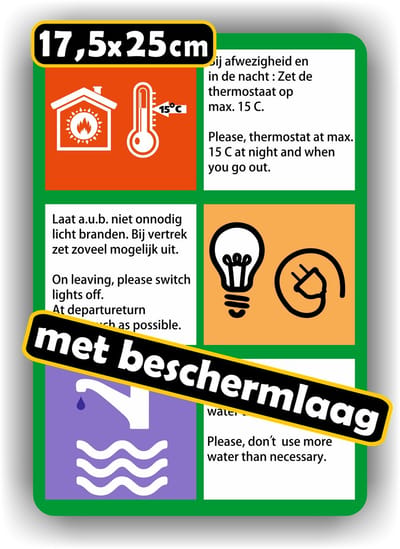 Jerma - Instructie sticker - Energie bezuiniging