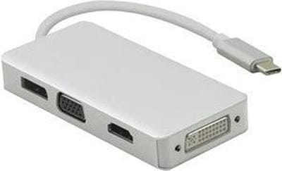 Dockingstation, USB 3.1 Type-C� St./DP/HDMI/DVI/VGA Bu, PREMIUM 4K, silber