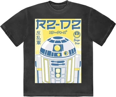 Disney Star Wars - R2-D2 Japanese Heren T-shirt - S - Zwart