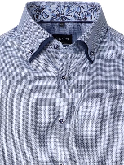 Blauw Venti Overhemd Dubbele Boord Met Motief Modern Fit - XXL