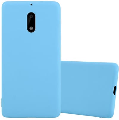 Cadorabo Hoesje geschikt voor Nokia 6 2017 in CANDY BLAUW - Beschermhoes gemaakt van flexibel TPU silicone Case Cover