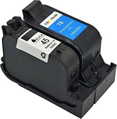 Inktcartridges Geschikt voor HP 45/78 | Multipack van 1x Zwart en 1x Kleur Geschikt voor Officejet G55 - G85 - G95 - K60 - K80 - Photosmart 1000 - 1100 - 1115 - DeskJet 1180C - 1220C - 1280