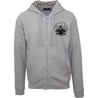 Aquascutum Heren Relaxed Fit Full Zip Hoodie (Grijs)