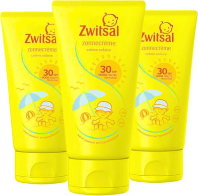Zwitsal SPF 30+ Zonnecreme - Waterresistent - 3 x 150 ml - Zonnebrandcreme voor Kinderen - Zonnebrand