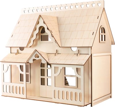 De Bouwplaats Poppenhuis Veranda - Houten bouwpakket - 47 onderdelen