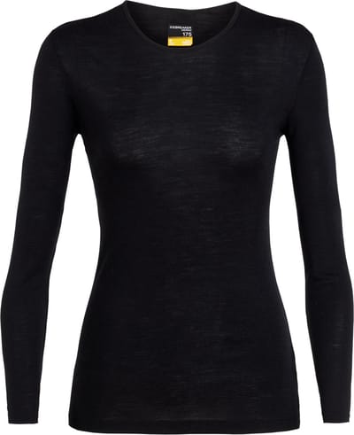 Icebreaker 175 Everyday LS Crewe Dames Thermoshirt - Black - L