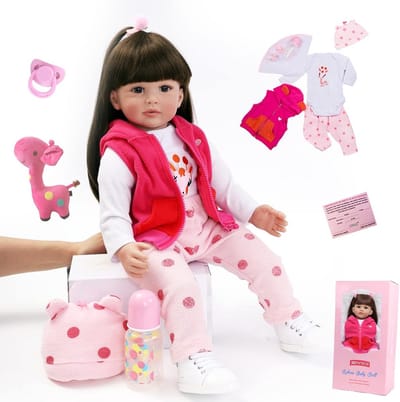 Levensechte Pop - Babypop Cadeau - Kinderspel - Realistisch Ontwerp - 60 cm - Blauw