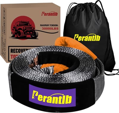 Trekband Heavy Duty - Slepen Touw - Off-road Nood - Drievoudig Versterkt - 4 x 10ft - Zwart