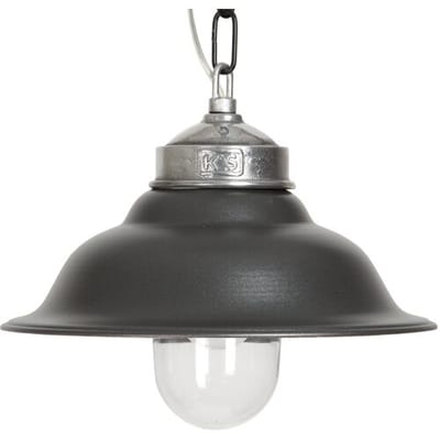 KS Verlichting Hanglamp aan Ketting Porto Fino Aluminium met Antraciet Deksel