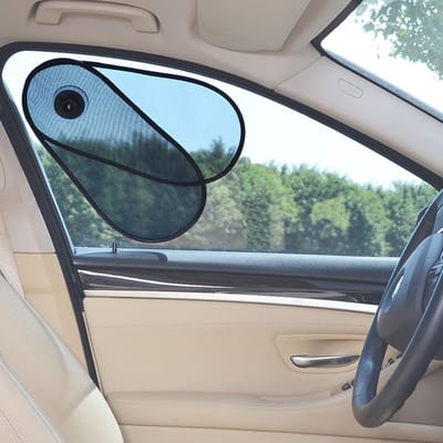 GELLDG Zonwering voor Zijruiten - Autofenster Sonnenstralenblocker - 40x21cm - Met Zuignappen - 180° Draaibaar en Opvouwbaar - Geschikt voor Voor- en Achterruit - Houdt Zonlicht Buiten Zonder Zicht te Belemmeren