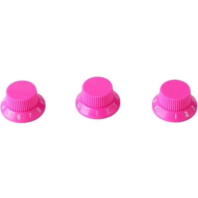 3 Stuks Gitaar Bedieningsknop Plastic Elektrische Gitaar Tophoed Volume Toonregeling Belknop Fuchsiaroze wit