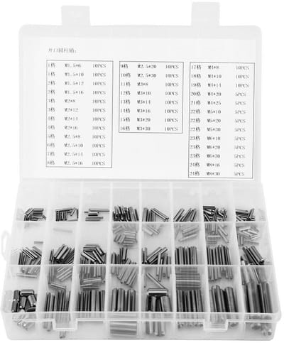 Allecto - Rvs Veerpennen - 280 Stuks - Complete Set met Box - Geschikt voor Mechanische Toepassingen - Kleur: Rvs - Ideaal voor Klussen - M1.5 tot M8