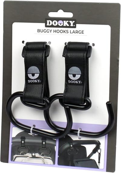Kinderwagen Haken - Buggy Organizer - Extra Draagruimte - Verstelbare Banden - 9x5cm Haak - Zwart