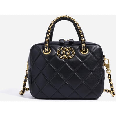 Franse Lichte Luxe Kleine Geur Stijl Crossbody Tas Dames Ketting Mode Trend Schoudertas Eenvoudige en Veelzijdige Handtas Tas zwart
