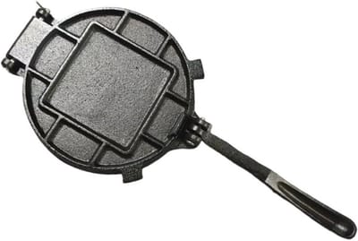 Gietijzeren Tortillapers - Deegpers Keukengereedschap - Uniforme Tortilla's Maken - Ergonomisch Handvat - 20x20cm - Zwart