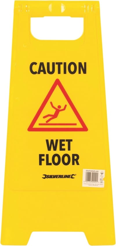 Silverline Waarschuwingsbord - Natte vloer - A-vorm - 29,5 x 61 cm - Felgekleurd