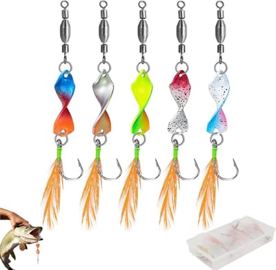5-delige Perch Bait Set met Spinner en Draaiende Lepels voor Forelvissen, Vissers Accessoires en Aas voor Succesvolle Vangsten