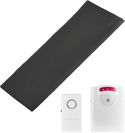 Bed Sensor Mat - Draadloze Alarm Stapmat - Met Pieper/Ontvanger - Valpreventie & Bedalarm - Groot Formaat 35,6 x 76,2 cm - Voor Thuis, Ziekenhuis & Revalidatiecentrum