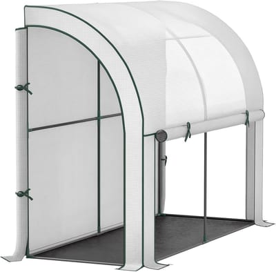 Foliekas met roldeur - Plantenkas Tuin - Planten Beschermen - Uv-beschermende afdekking - 200x80x157 cm - Wit