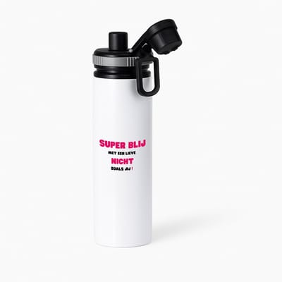 Hacebo® - super blij met een lieve nicht zoals jij waterfles met draaidop grijs - Nicht - de liefste nicht - verjaardag - cadeautje voor nicht - nicht artikelen - kado - geschenk - water fles - 850ML