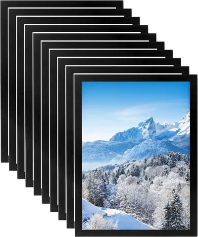 longziming - 10 Stuks - Magnetische A4 Frames - Zelfklevende - Fotohouder - Menukaarthouder - Documenthouders Zwart - Voor Displays, Notities En Posters - Zwart