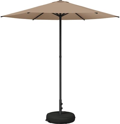vidaXL - Tuinparasol - met - voet - 230 - x - 230 - cm - Polyester - Rechthoekig - Taupe