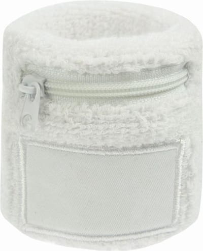 Benza Pols zweetbandjes met opbergvakje en rits - Wit 6 cm - 2 stuks