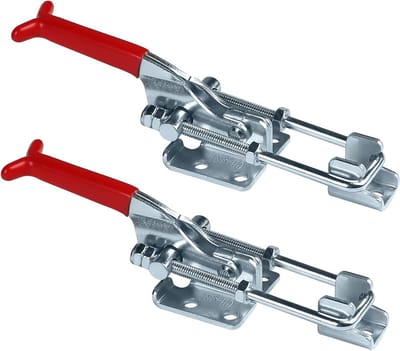 2 x Grote Spanning Klem, Metalen Knie Hefboompje, 30 mm Verstelbare Sluiting voor Kast, Deur en Kisten met 900 kg Spanningkracht