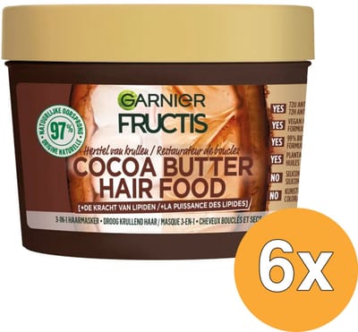 Garnier Fructis Hair Food Cocoa Butter - 6 x 400 ml