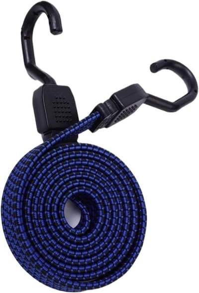 Zeildoek Bungee Kit - Elastisch Touw - Lading Beveiligen - Stalen Haken - 150 cm - Zwart