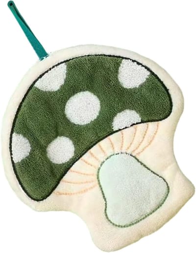 Daity Hand towels - soft wool mushroom-shaped hand towels - highly absorbent - suitable for home and kitchen - green