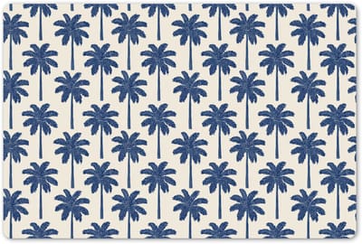 Placemats 45x30 cm - Placemat kunststof - 1 stuk - Symmetrisch - Palm - Blauw - Borden onderleggers - Decoratie voor op tafel - Keuken tafeldecoratie accessoires - Vinyl onderlegger - Tafelversiering
