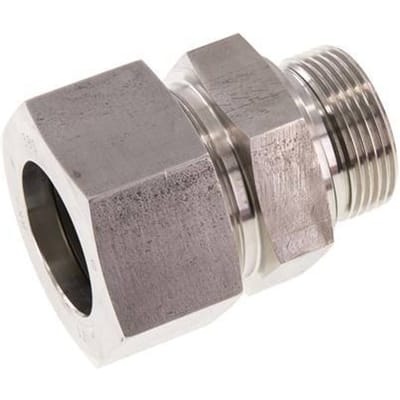 G 1 1/4'' Buitendraad x 38S RVS Rechte Snijring Koppeling met FKM Afdichting 315 Bar DIN 2353 - FL2S-MC-STFP-114G-38-S