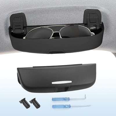 Zwarte brillenkoker voor A3 A4 A5 A6 Q3 Q5 Q7, zonnebrilhouder, brillendoos voor auto, geschikt voor A3 8V 8Y A4 B8 B9 A5 8T F5 A6 C7 C8 Q3 8U F3 Q5 8R FY Q7