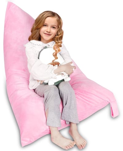 Unyqoos® Grote opbergzak voor knuffels en speelgoed met zitfunctie in roze kleur, roze, 132*78 cm