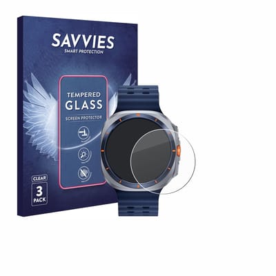 Savvies - Glas Screenprotector voor Samsung Galaxy Watch Ultra 2025 (47 mm) - Gehard Beschermglas 9H 3 Stuks