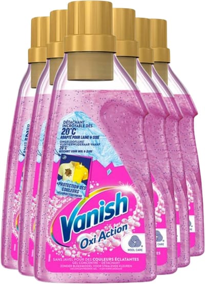 Vanish Oxi Action - Vlekkenverwijderaar Gel - Voor Gekleurde Was - 30 Wasbeurten - Voordeelverpakking - 6 stuks