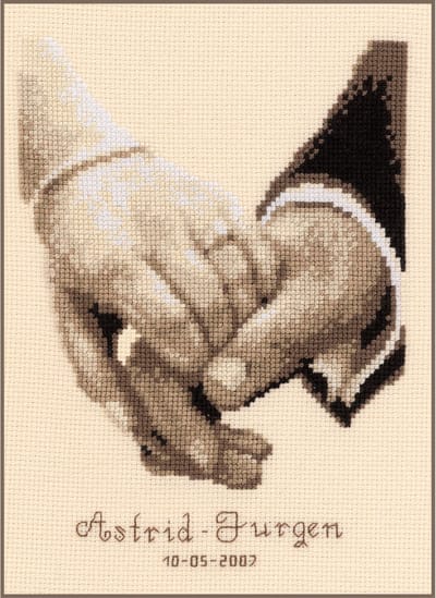 Vervaco - Telpakket kit - Huwelijk - Sepia - Huwelijksgeluk - PN-0011667 - Borduren - Borduurpakket - Borduurpakket Huwelijk - Borduurpakket volwassenen