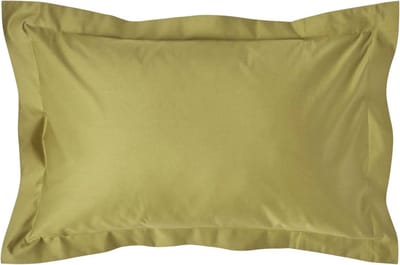 Homescapes Luxe Satijn Kussensloop 50x75 cm met Sierrand – Olijfgroen – 100% Egyptisch Katoen – Draaddichtheid 1000