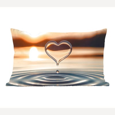 Sierkussens - Kussentjes Woonkamer - 60x40 cm - Hart - Water - Zonsondergang - Natuur - Zen