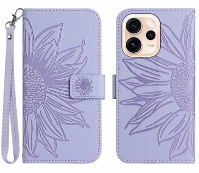 Coverup Hoesje - Geschikt voor OPPO Reno15 Pro Hoesje - Coverup Zonnebloem Book Case met Koord - Lavendel