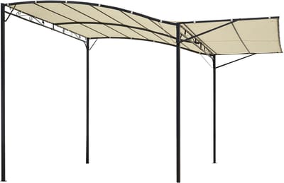 REDOM - Pergola - Opklapbaar Zijdoek - Wandmontage - Voor Tuin - Staal - Cremewit - 300 X 250 X 200-250 Cm