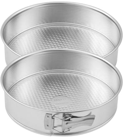 Zenker 9341750 Set van 2 springvormen van getinplateerd staal, Ronde taartvorm van blik, Zilver, Getinplateerd staal, 26cm