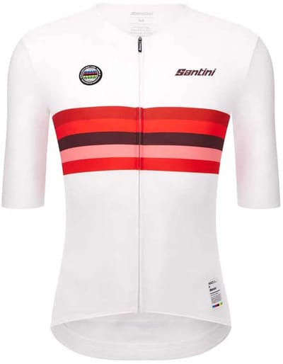 Santini Uci World Champion Japan 2025 Korte Mouw Wielertrui Wit 2XS Man,Vrouw