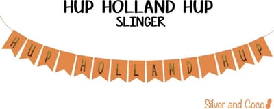 SilverAndCoco® - Hup Holland Hup Oranje Vlaggenlijn | Nederlands Elftal Vlaggetjes Versiering | WK Voetbal 2026 EK Decoratie Slinger Nederland | Olympische Spelen Nederlandse Vlag Orange