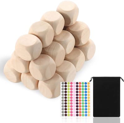 Dailygoods- Houten Dobbelstenen 50 Stuks - 20 mm Blanco Dobbelstenen - Houten Kubussen - Doe-het-zelf Kunst - Creatieve Set - Hoogwaardige Materialen